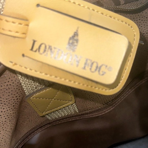 London Fog Brown and Tan Laptop Bag Classic Design - Picture 9 of 9